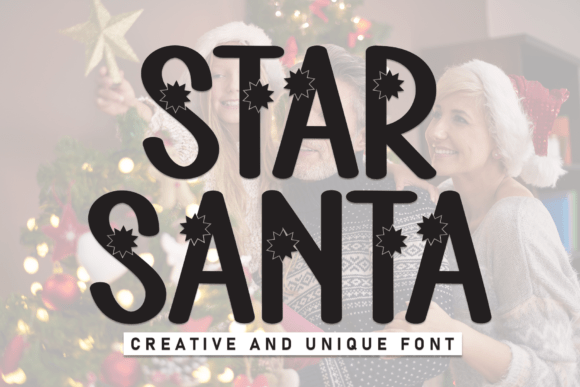 Star Santa Handwritten Display Typeface for Seasonal Branding