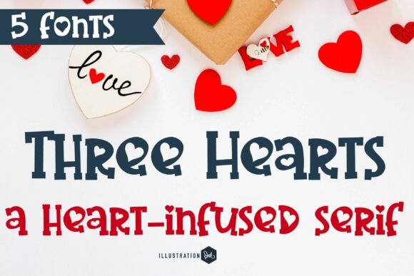 Three Hearts Typeface: Bold Typography for Brand Identity